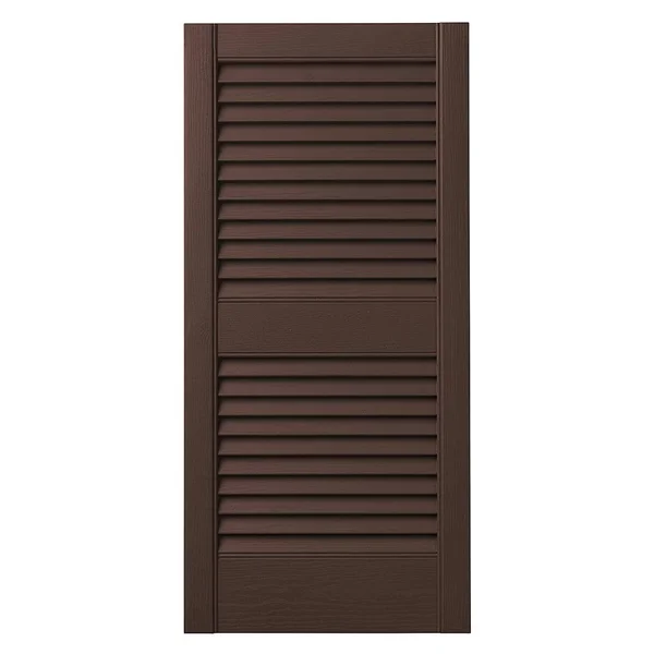 Louvered Shutter Ply Gem Size: 31x22 H x 15x22 W - Color: Terra Brown