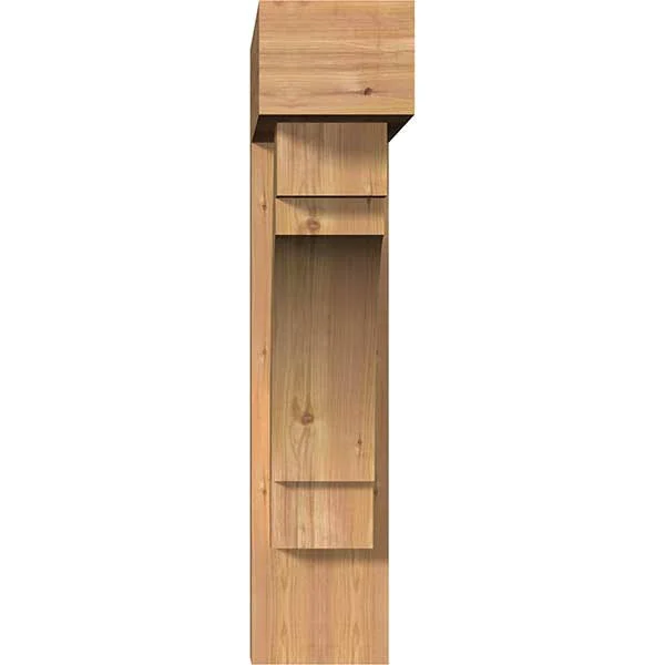 Ekena Millwork 1463187 7 1/2x22W x 30x22D x 34x22H Merced Block Smooth Bracket w/ Offset Brace, Western Red Cedar