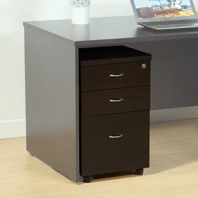 Wood 3 Drawer Vertical Filing Cabinet Inbox Zero