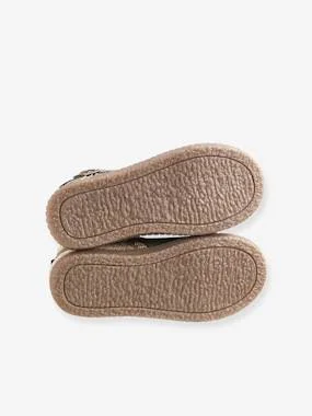 Fancy Glitter Boots with Straps for Girls Brown