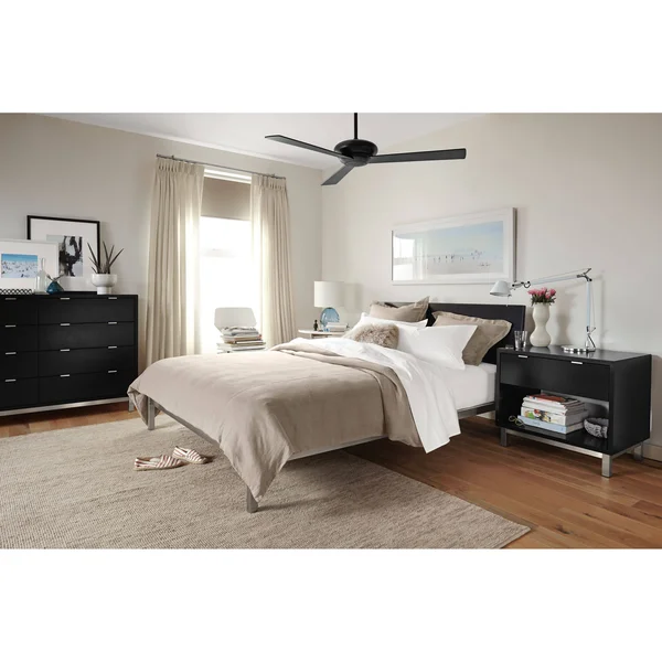Room & Board, Modern Copenhagen One-Drawer Nightstand Made from White Wood, Aluminum Pulls w/ Stainless Steel Frame Base