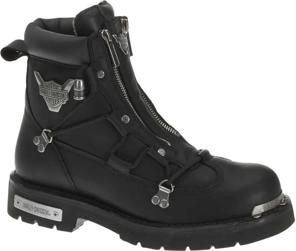 Harley-Davidson Men's Brake Light Motorcycle Boots, Twin Zippers. Wide D91680