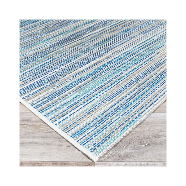 Couristan Monaco Alassio Sand/Azure/Turquoise Area Rug - 5&3x22 x 7&6x22