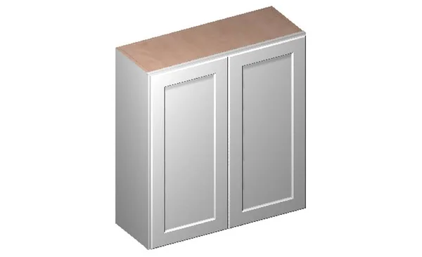 Wilora Hawthorne Shaker White 33x22 x 36x22 x 12x22 2 Doors - 2 Shelves Wall Cabinet, High-Density Fiberboard (HDF) SW-W3336