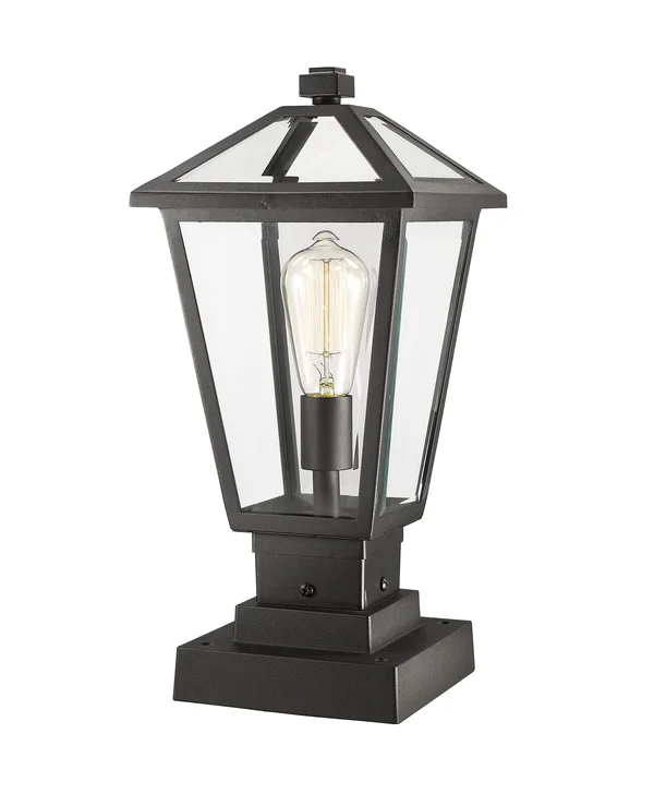 Z-Lite 579PHMS-SQPM-BK Black 1 Light Outdoor Pier Mounted Fixture