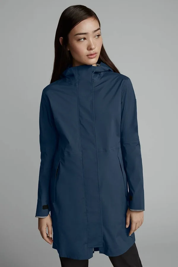 Canada Goose Women's Salida Rain Jacket Black Label (Women, Deep Ocean, M)
