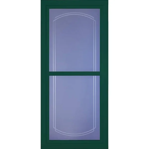 Larson Tradewinds Bevel 36-in x 81-in Green Full-View Universal Reversible Aluminum Storm Door, 14614122