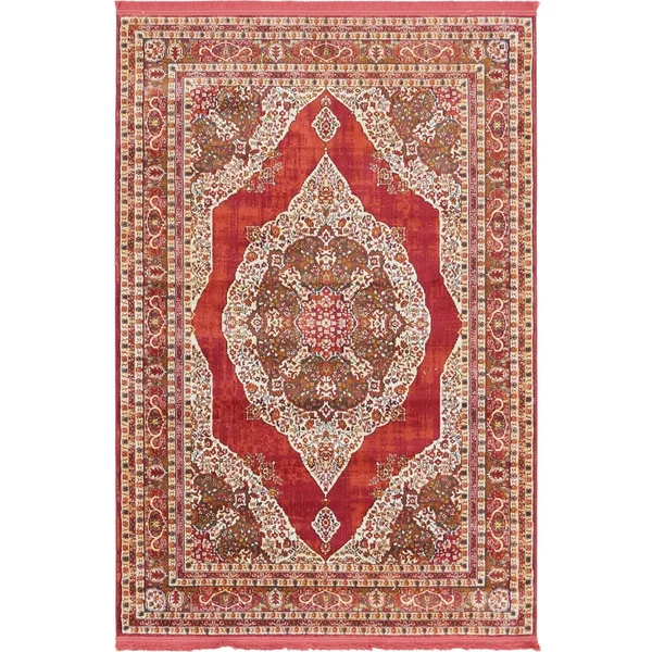 Unique Loom Regla Baracoa Rug - 4&3 inch x 6&, Red