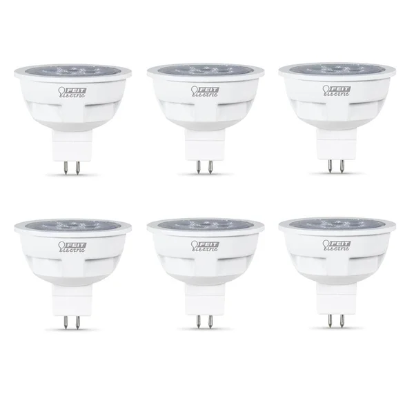 Feit Electric 50-Watt Equivalent MR16 GU5.3 Bi-Pin CEC 12-Volt Landscape Garden LED Light Bulb, Bright White (6-Pack)