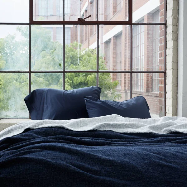 Coyuchi Cozy Cotton Organic Blanket, Moonlight Blue, King
