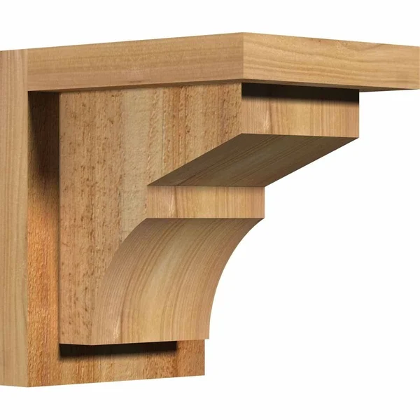 Ekena Millwork COR08X14X18MON01RWR 8x22W x 14x22D x 18x22H Monterey Rough Sawn Corbel w/Backplate, Western Red Cedar