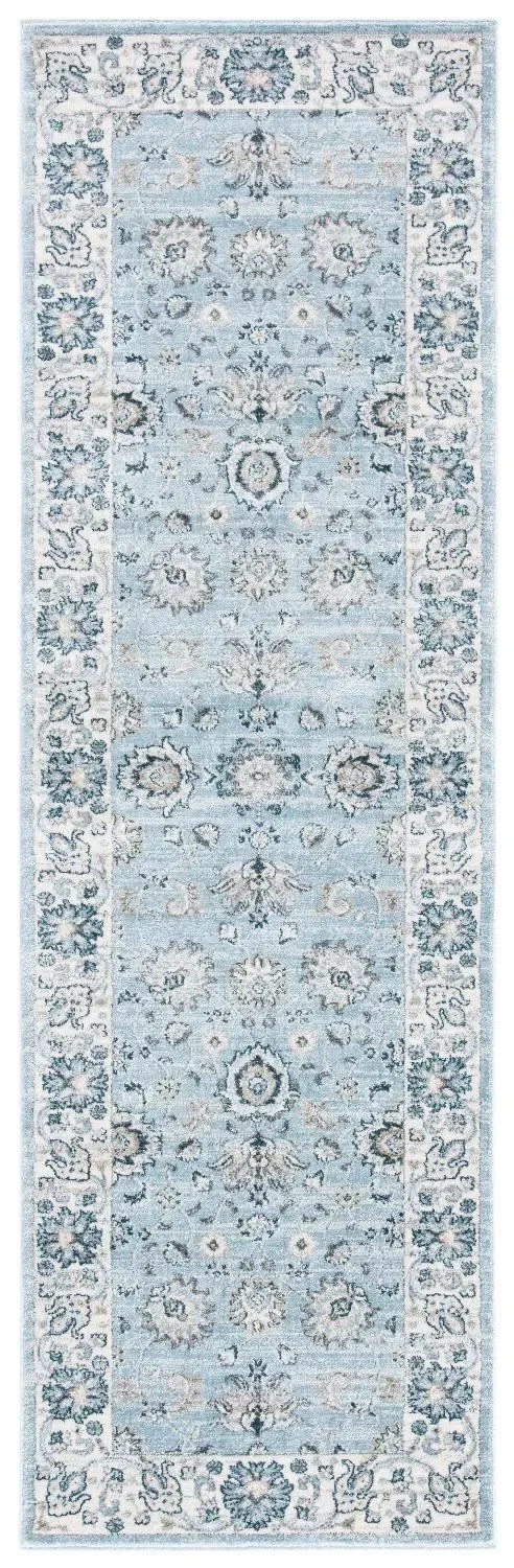 Safavieh Isabella Collection ISA940M Area Rug, 6& 7x22 Round, Light Blue/Cream
