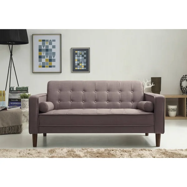 Carson Carrington Haparanda Tufted Grey Linen Sofa - Nolan Grey Sofa