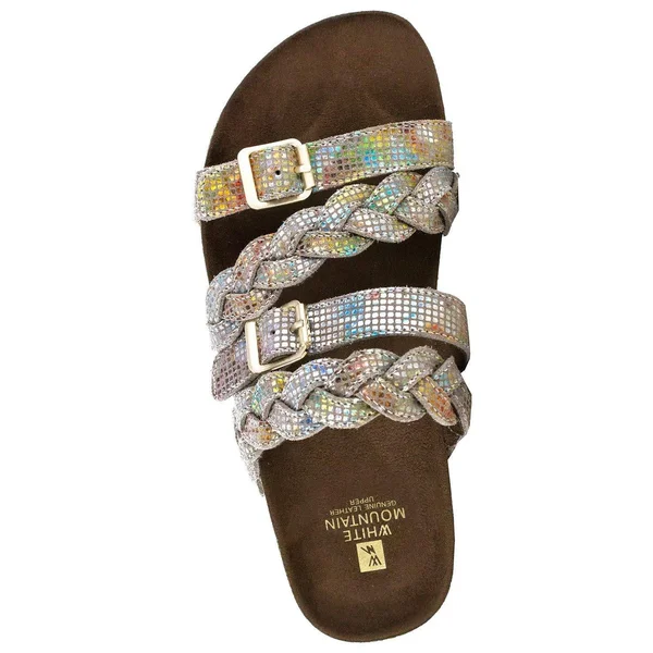 White Mountain Women's Holland Slide - Light Blue Leather