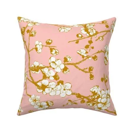 Chinoiserie Spring Bloom Throw Pillow Cover W Optional Insert by Roostery - Size: Cu003E+ert Add