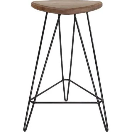 Tronk Design Madison Bar Stool Seat Color: American Walnut - Base Color: Black