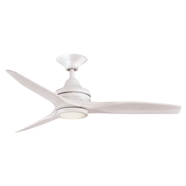Fanimation Spitfire Ceiling Fan - Size: 1 Light - Color: White - Blade Color: Washed White - FP6721BMW-48WW-LK