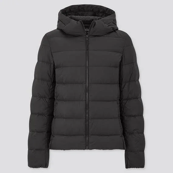Uniqlo Women's Ultra Light Down Puffer Parka, Black, XXL
