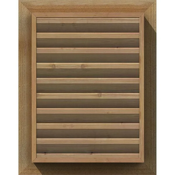 Ekena Millwork GVWVE26X2601RFUWR 26x22W x 26x22H Vertical Gable Vent (31x22W x 31x22H Frame Size): Unfinished - Functional, Rough