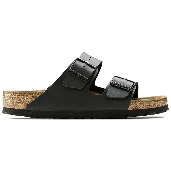 Birkenstock Arizona Birko-Flor Soft Footbed Black Leather Sandal - 11M, 9M
