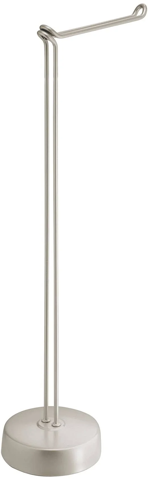 iDesign Classico Freestanding Toilet Tissue Holder with Pivoting Arm - Pack of 2 - Matte Satin