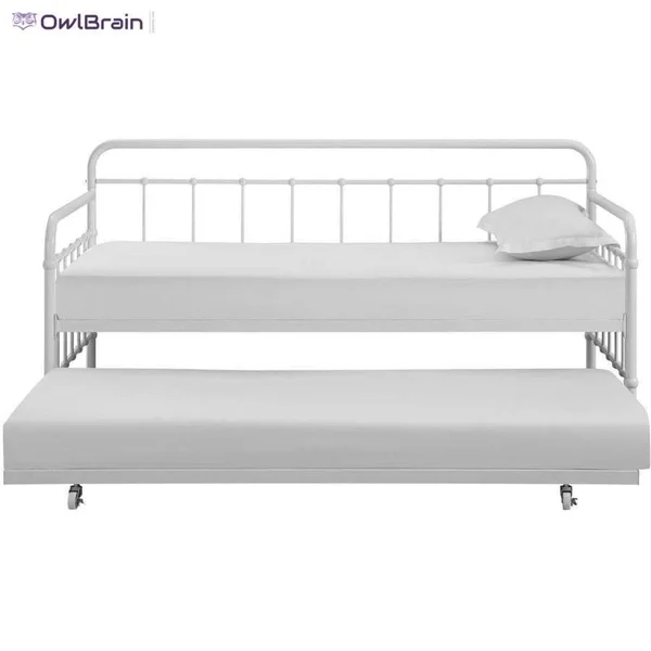 Better Homes and Gardens Kelsey Metal Daybed & Trundle, White, Size: Twin