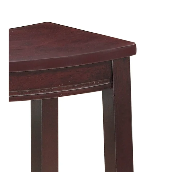 Traditional Style Wooden Counter Stool with Saddle SEAT, Brown