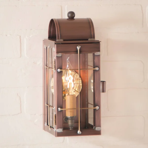 Irvin's Country Tinware Cape Cod Wall Lantern in Antique Copper