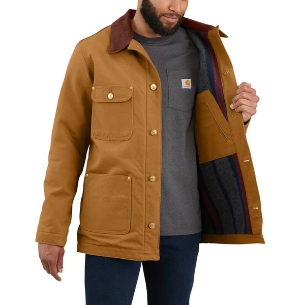 Carhartt Men's Firm Duck Chore Coat - Large Tall - Black