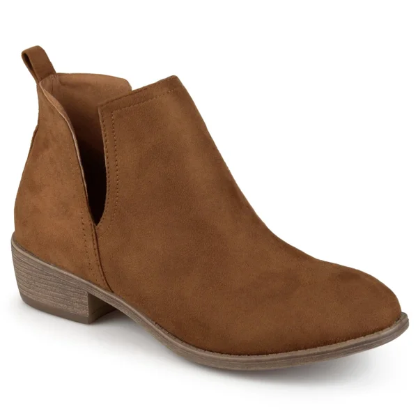 Journee Collection Women's &Rimi& Round Toe Faux Suede Boots Stone Medium 8.5