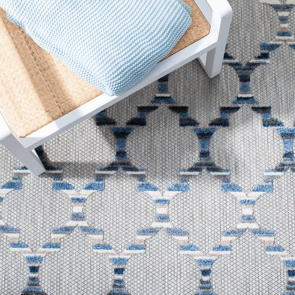 Safavieh Cabana Rug Collection CBN333G - Grey - Blue - 8' x 10'