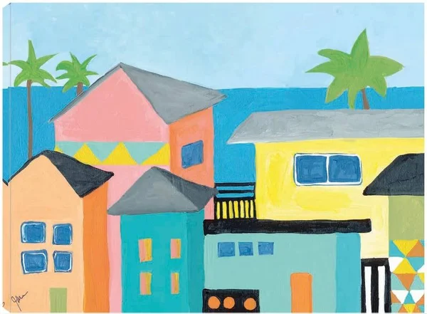 Beachfront Property 1 Canvas Prints by Jan Weiss 32x24 Fineartcanvas