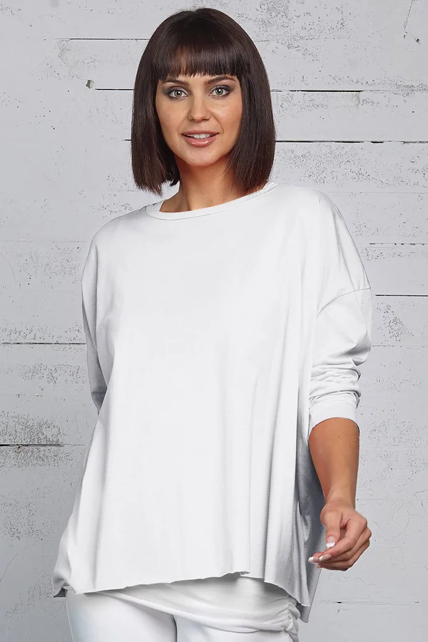 Boxy Tee by Planet - White - One Size (4-14) (Knit Top)