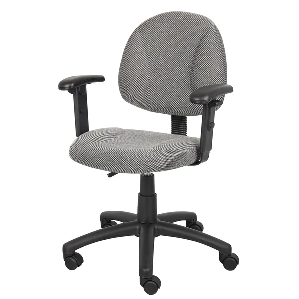 Boss Deluxe Posture Chair with Adjustable Arms - Grey