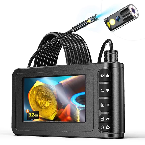 Industrial Endoscope, Yinama Dual Lens 4.3 Inches 1080p Screen