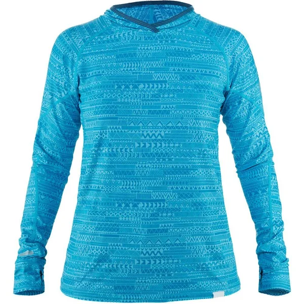 NRS, Women's H2Core Silkweight Hoodie - Cyan, S