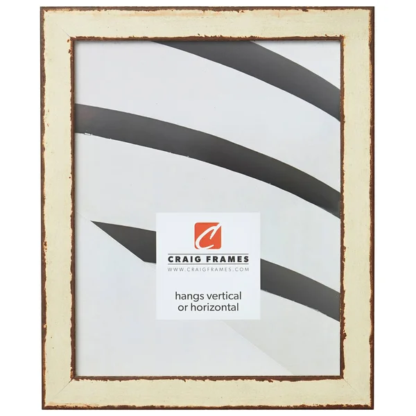 Craig Frames Ferro - Rusted Ivory Picture Frame, 24 x 32 inch, White