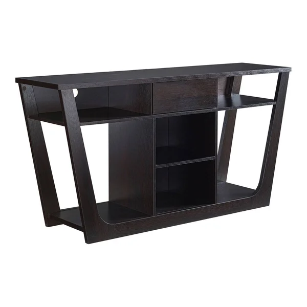 Delak Open Shelf TV Stand for TVs Up to 60x22 Red Cocoa - miBasics