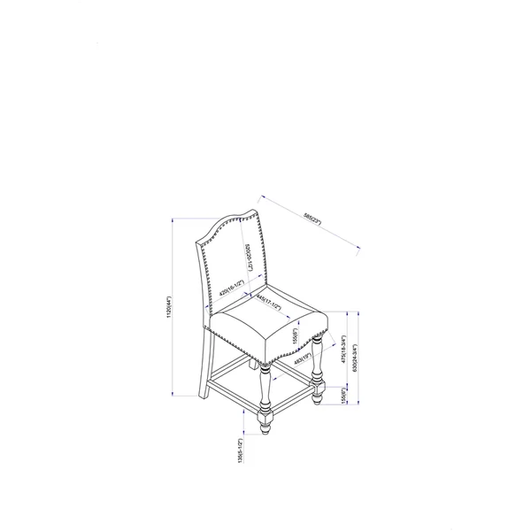 Linon Jade 24x22 Wood Counter Stool in Brown - CYMX307