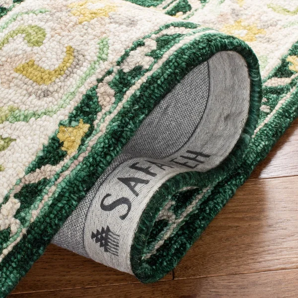 2&3x22 x 9& Runner Area Rug, Green, Safavieh