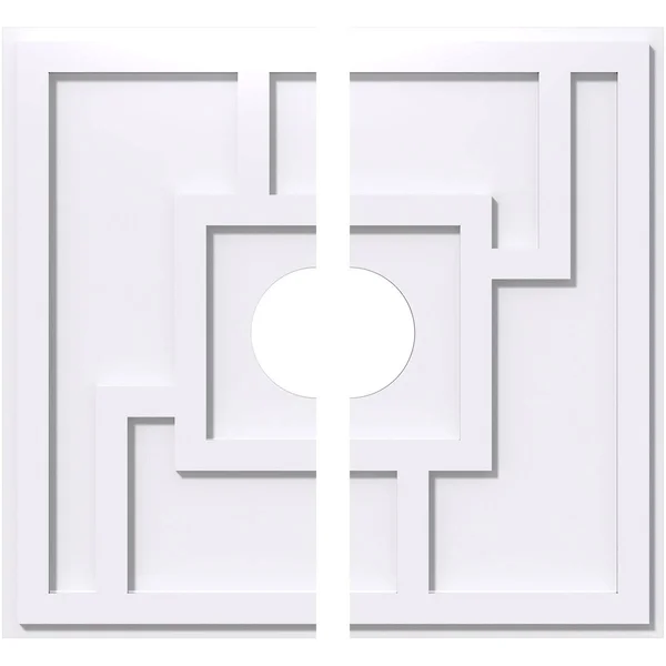 28 inchod x 6 inchid x 9 3/4 inchc x 1 inchp Knox Architectural Grade PVC Contemporary Ceiling Medallion, Two Piece