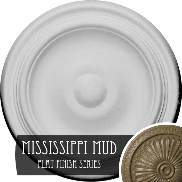 9 5/8 inchod x 1 1/8 inchp Maria Ceiling Medallion (Fits Canopies Up to 1 3/4 inch), Hand-Painted Mississippi Mud