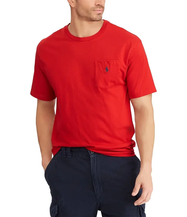 Polo Ralph Lauren Men's Big and Tall Pocket Cotton T-Shirt - Red