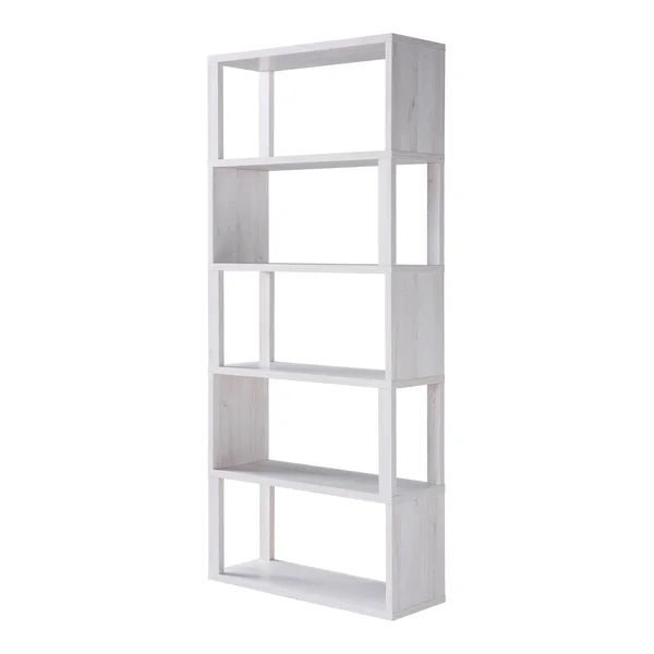 70.75x22 Montalva 5 Shelf Bookcase White Oak - HOMES: Inside + Out