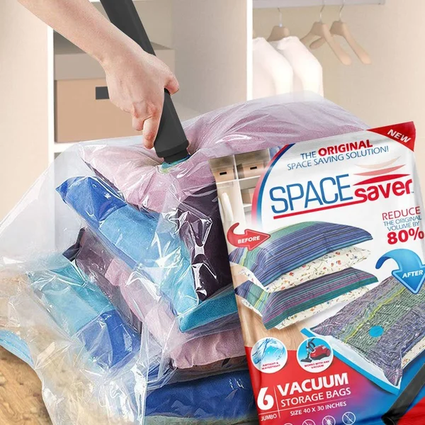 Spacesaver Premium Reusable Vacuum Storage Bags (Jumbo 6 Pack)