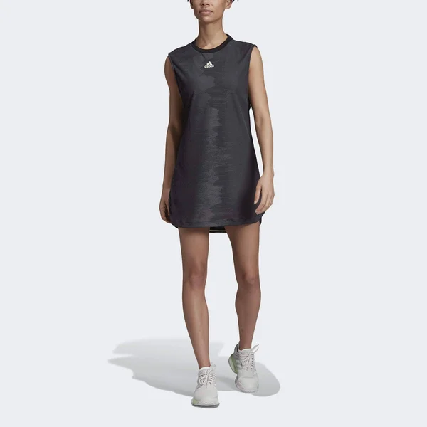 Adidas Women's New York Tennis Dress (Black/Glow Green)
