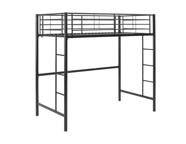 Walker Edison Black Twin Study Loft Bunk Bed - LWTOLBL