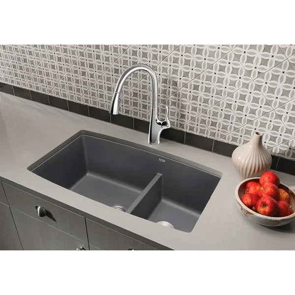Blanco 441315 Performa Truffle Undermount Double Bowl Silgranit Kitchen Sink