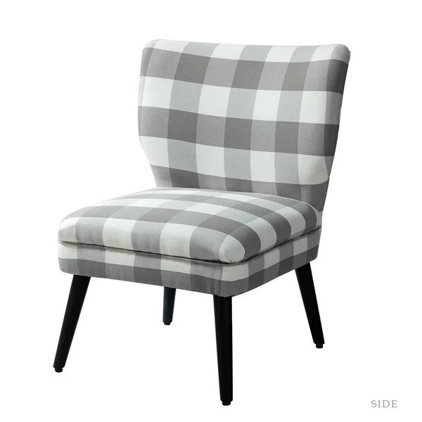 Jayden Creation Camelia Grey Upholstered Side Chair with Metal Base