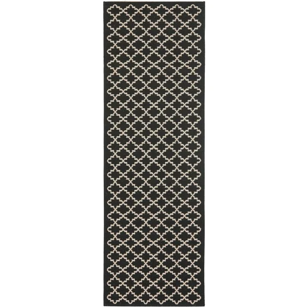 Safavieh Courtyard Navy Indoor Outdoor Rug - 5&3x22 x 7&7x22